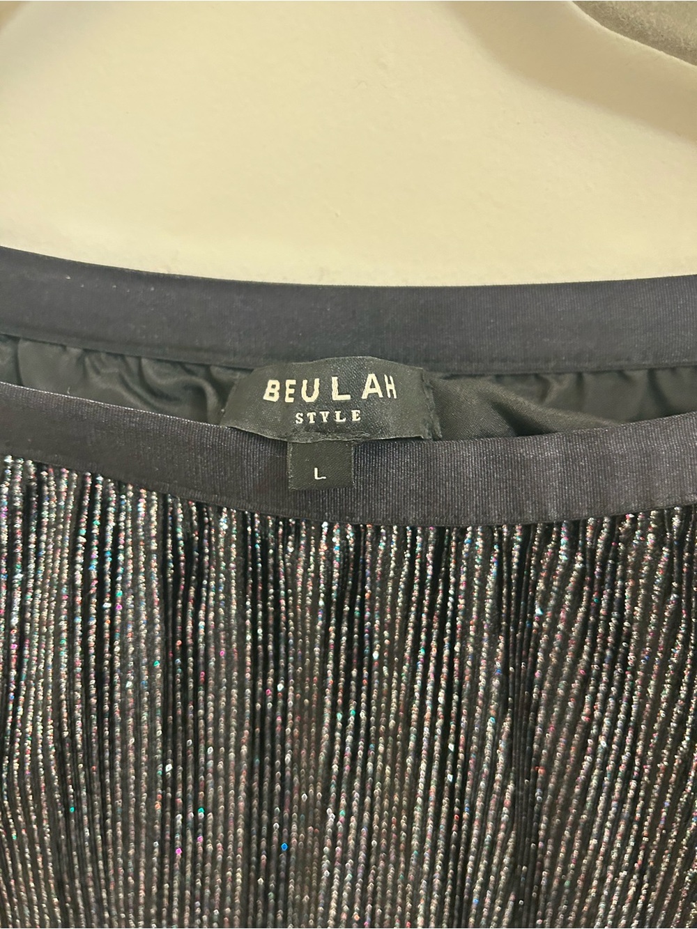 Beulah Black Metallic Pleated Midi Skirt